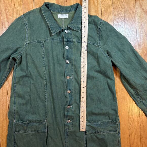 Free People We The Free Margarita Jumpsuit Women’s Size Medium Faded Green Wide - Picture 7 of 16